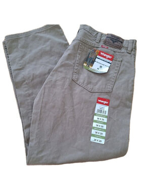 NWT Wrangler Regular Fit Mens 36x29 Tan Jeans Denim Five Star Heritage